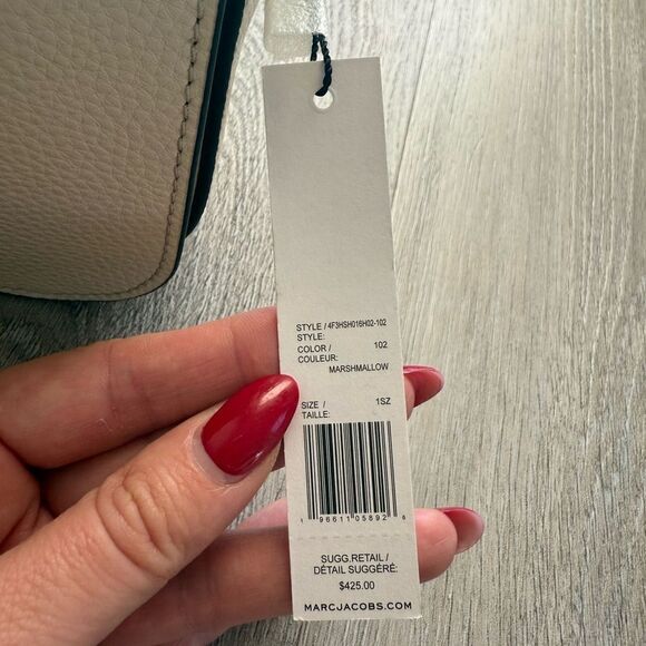 Marc Jacobs The Turn Lock, Logo, Leather Mini Crossbody Bag Marshmallow - Picture 3 of 7